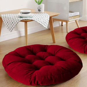 coussin de sol rond cerise boudhi