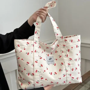 Sac à Bandoulière en Coton Cerise BERENGERE