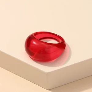 Bague ronde en acrylique cerise PAULA