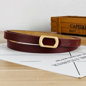 Ceinture en cuir design de luxe cerise LOUANE