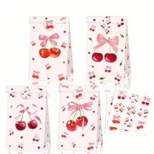 Pack de 12 paquets cadeaux CERISE