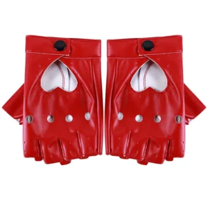 Gants en cuir rouge cerise VENUSIA
