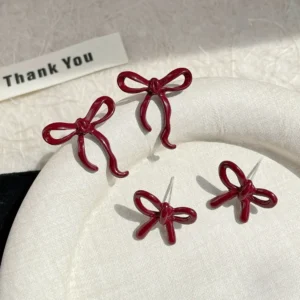 Boucles d'oreilles à nœud papillon Cerise MYLENE