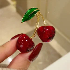 Broche cerise rouge ARYA