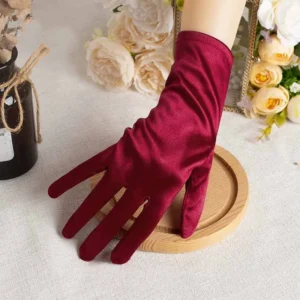Gants en satin cerise ELISABETH