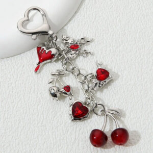 porte cles cerises charms